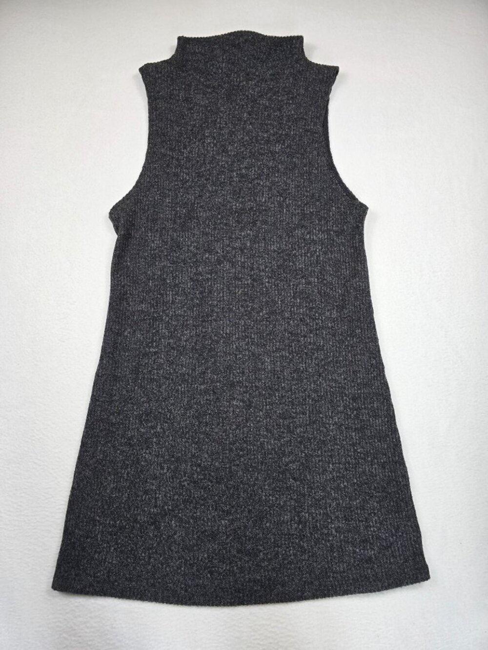 Sleeveless Charcoal Gray Knit Turtleneck Sweater Dress Double Zero Size L Minima